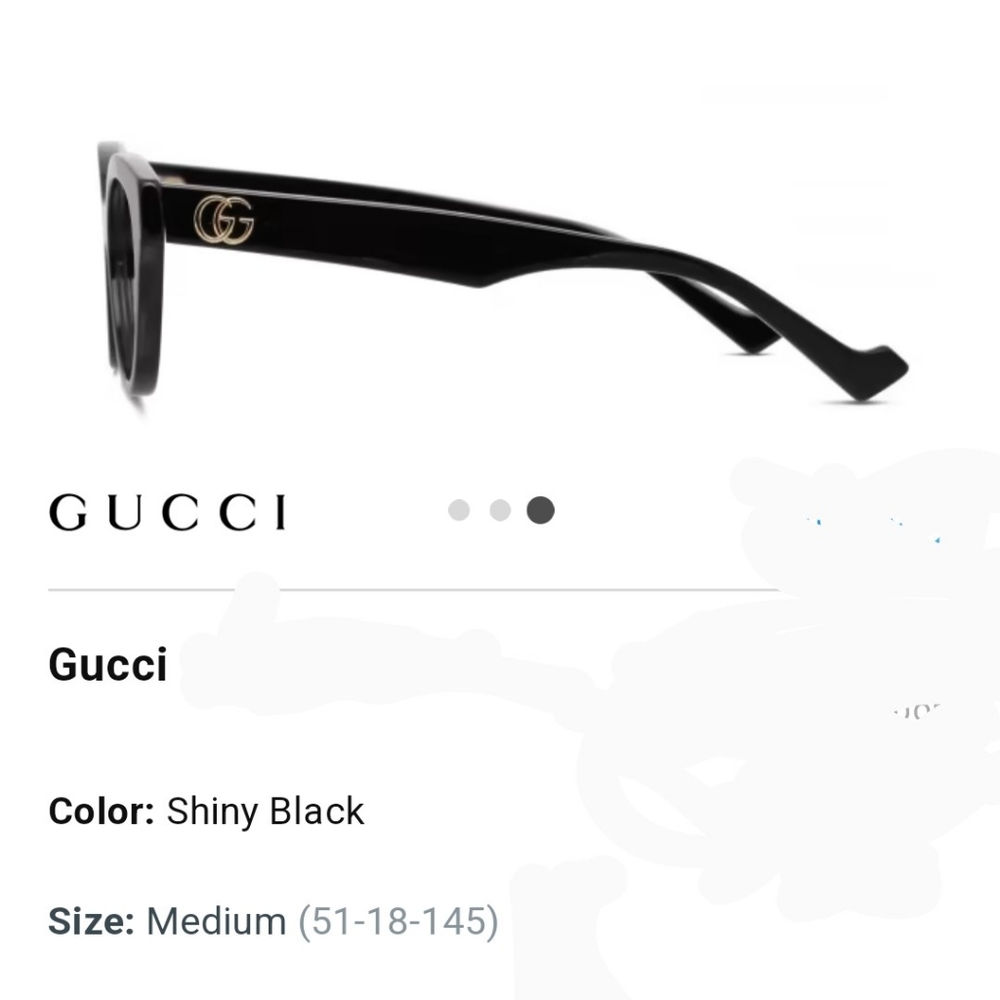 Gucci Glossy Black Cat-Eye Glasses - Picture 4 of 12